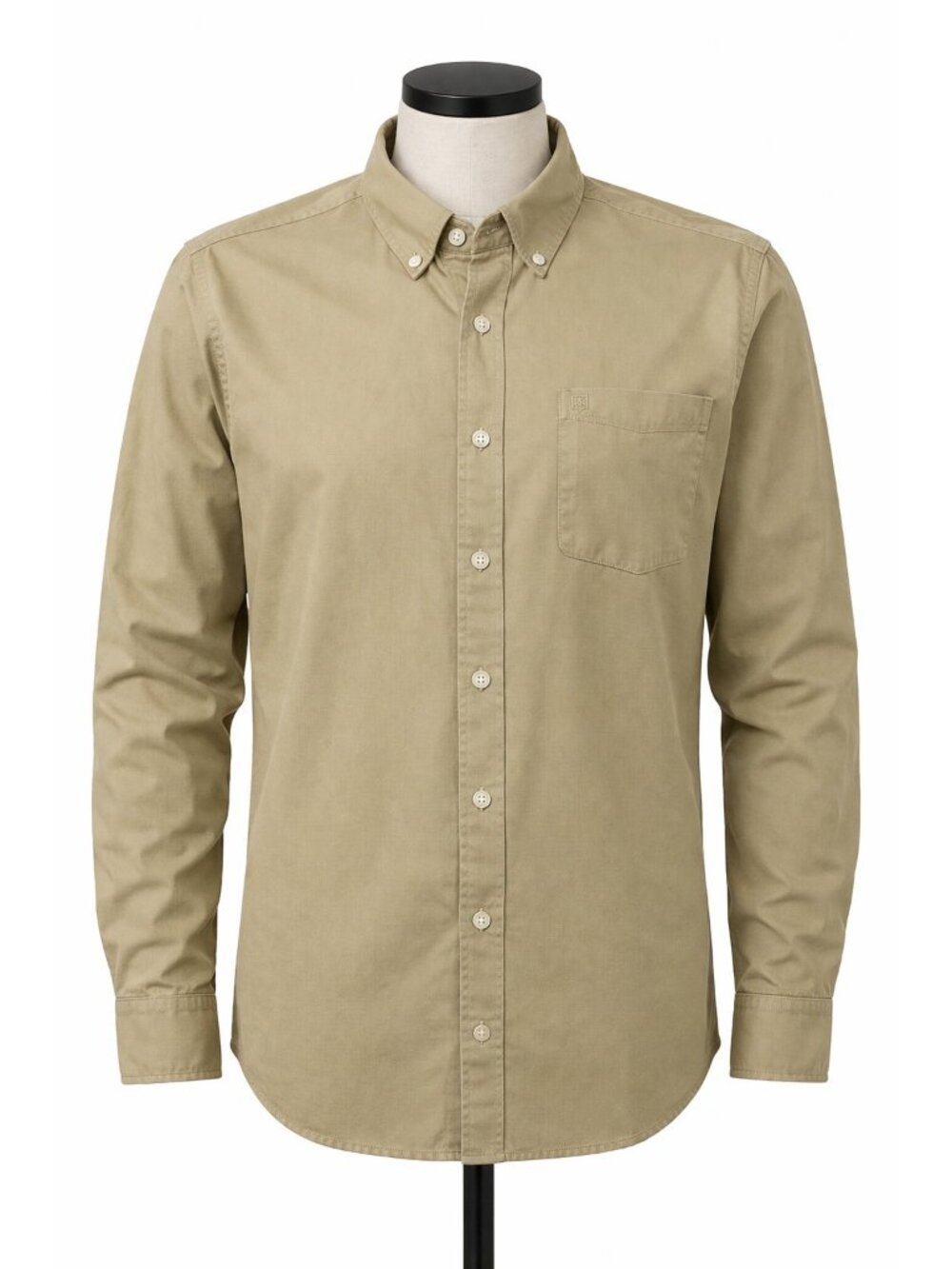 Victorinox Swiss Army Men's Large Beige Khaki Button Shirt Cotton Very Good
